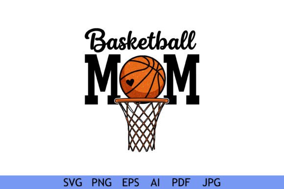 Basketball Mom Hoop Heart Design – A Versatile Graphic for Crafts and Branding
