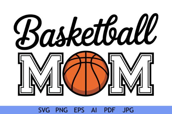 Basketball Mom Varsity Lettering Design: A Versatile Graphic for Crafts and Branding