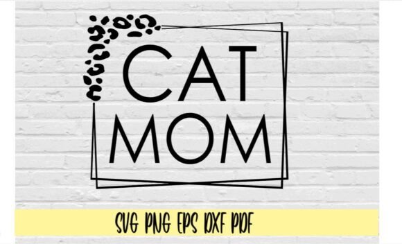 Cat Mom Leopard Double Frame for Crafts and Graphics