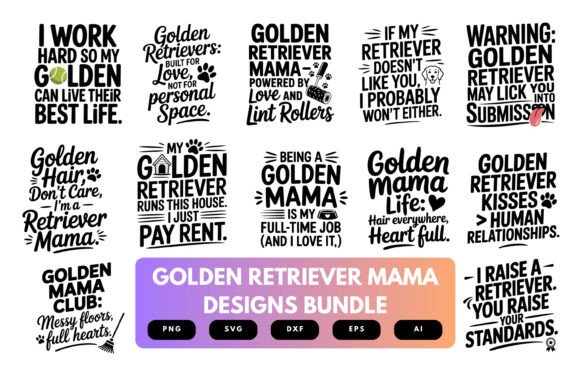 Golden Retriever Mama SVG Bundle: A Versatile Graphic Design Asset for Creative Publishers