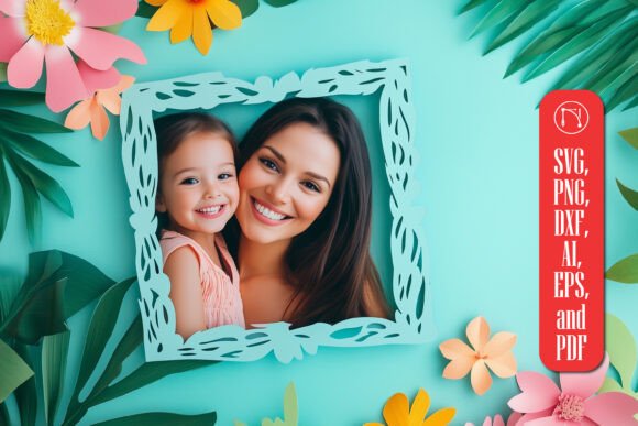 Mother’s Day Paper-Cut SVG: A Delicate Graphic Design Asset for Crafts and Branding