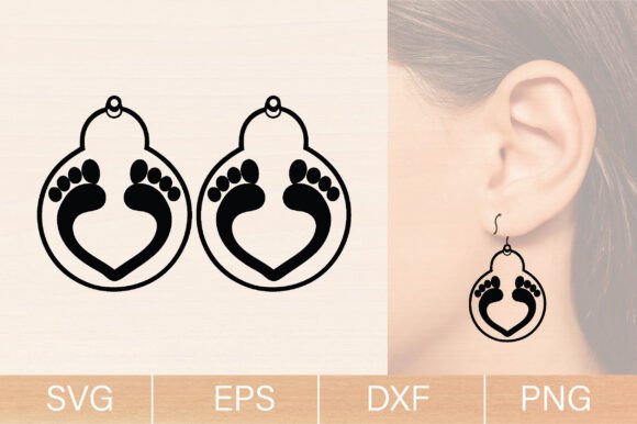 Mother’s Day Wood Earrings SVG Design: A Versatile Crafts Graphic for Branding and Marketing