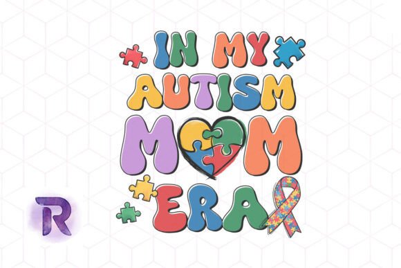 Retro in My Autism Mom Era Awareness PNG: A Graphic Design Asset for Crafts and Branding